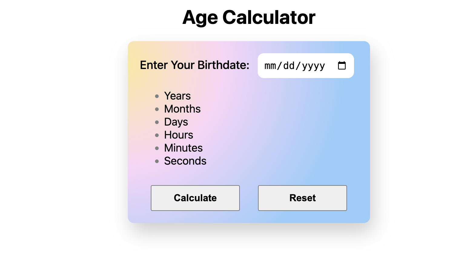 Age calculator tool