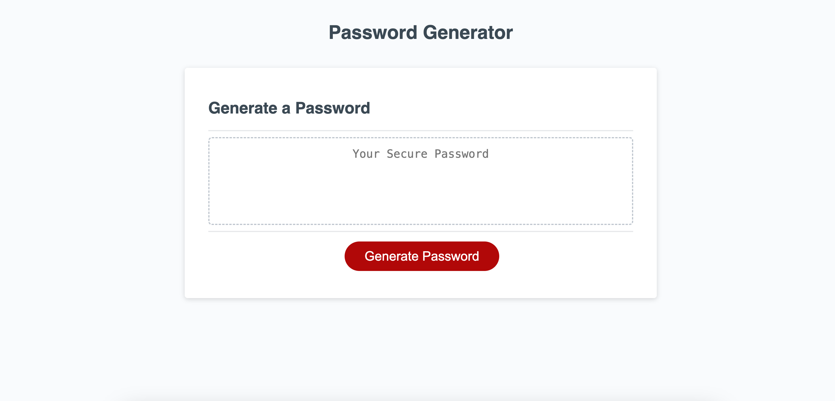 Password generator app interface