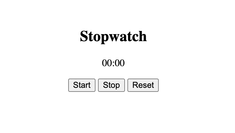 Stopwatch web app