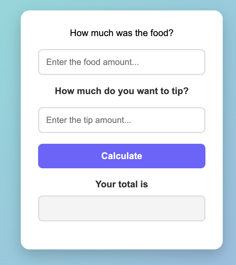 Tip Calculator Preview